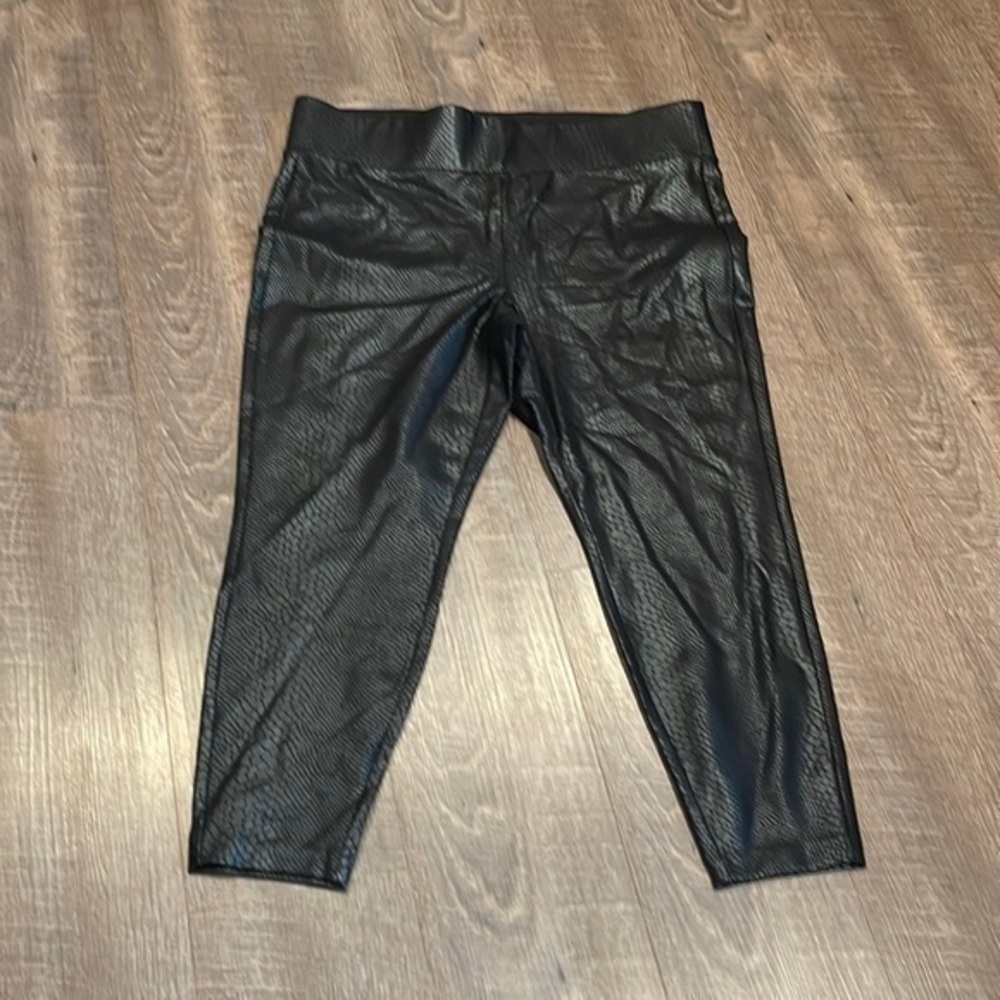 Torrid vegan leather snake print pixie leggings